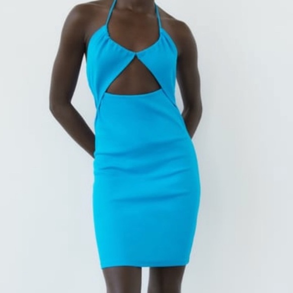 Zara Vibrant Blue Backless Dress - Picture 1 of 4